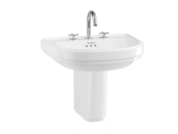 RIVIERA - 580mm D Shape Basin with Semi Pedestal by bathroom brands - view 3